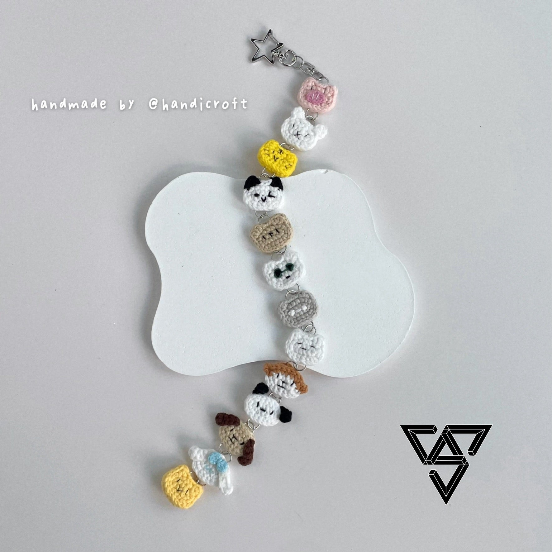 handicroft handmade crochet seventeen svt mini plush amigurumi carat charm hanging keychain