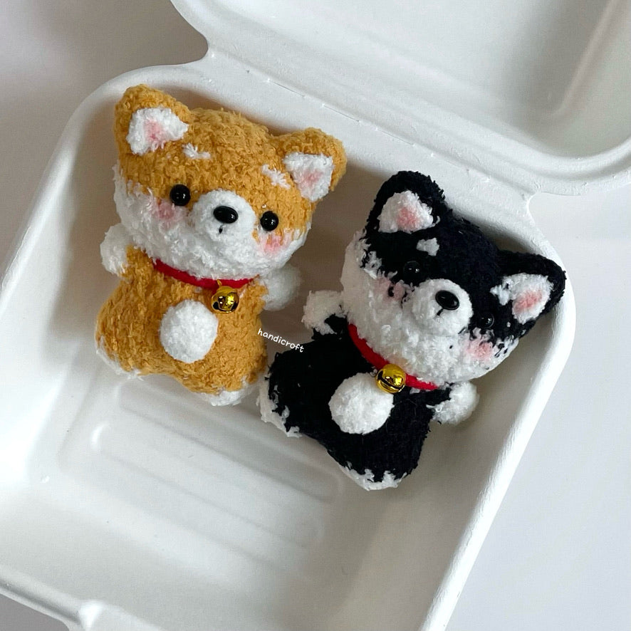 handicroft handmade crochet shiba inu dog amigurumi plush keychain