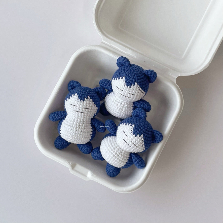 handicroft handmade crochet snorlax pokemon amigurumi keychain