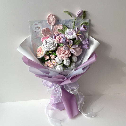 handicroft handmade crochet special pastel flower bouquet a dream like this