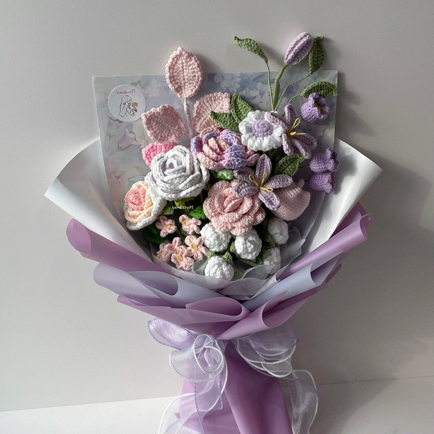handicroft handmade crochet special pastel flower bouquet a dream like this