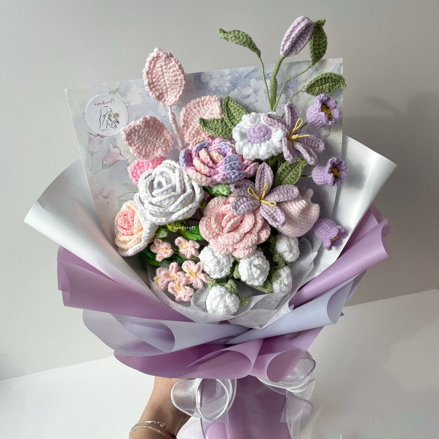 handicroft handmade crochet special pastel flower bouquet a dream like this
