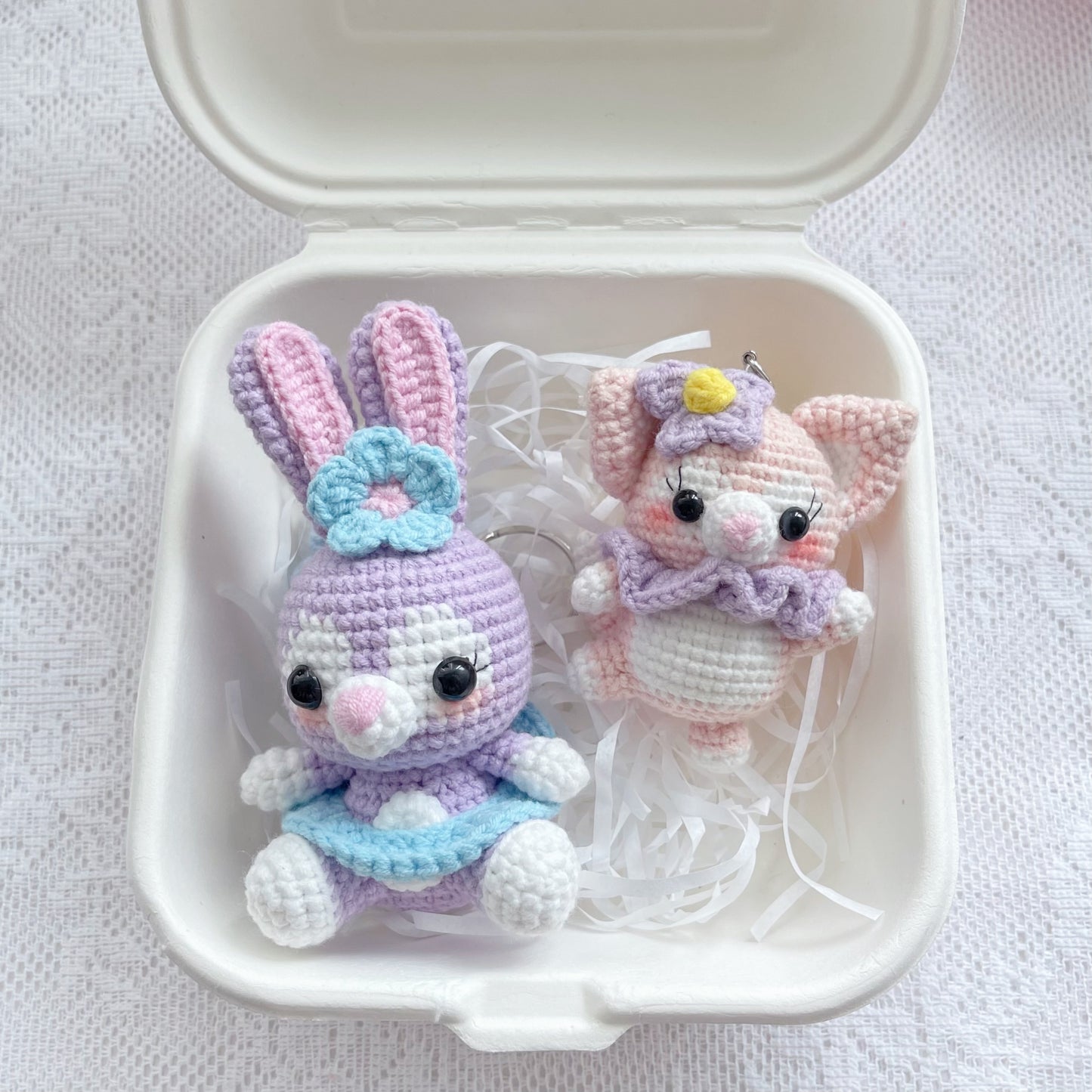handicroft handmade crochet stellalou & linabell disney characters amigurumi keychain