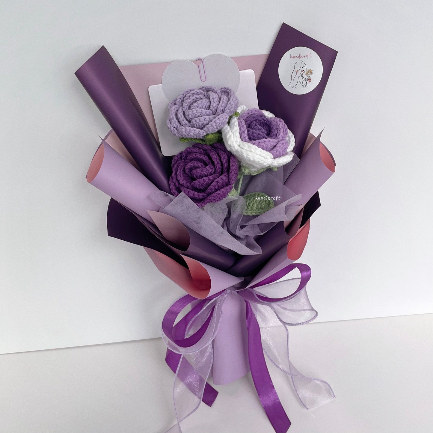 handicroft singapore handmade crochet affordable flower bouquet trinity rose