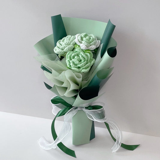handicroft singapore handmade crochet affordable flower bouquet trinity rose