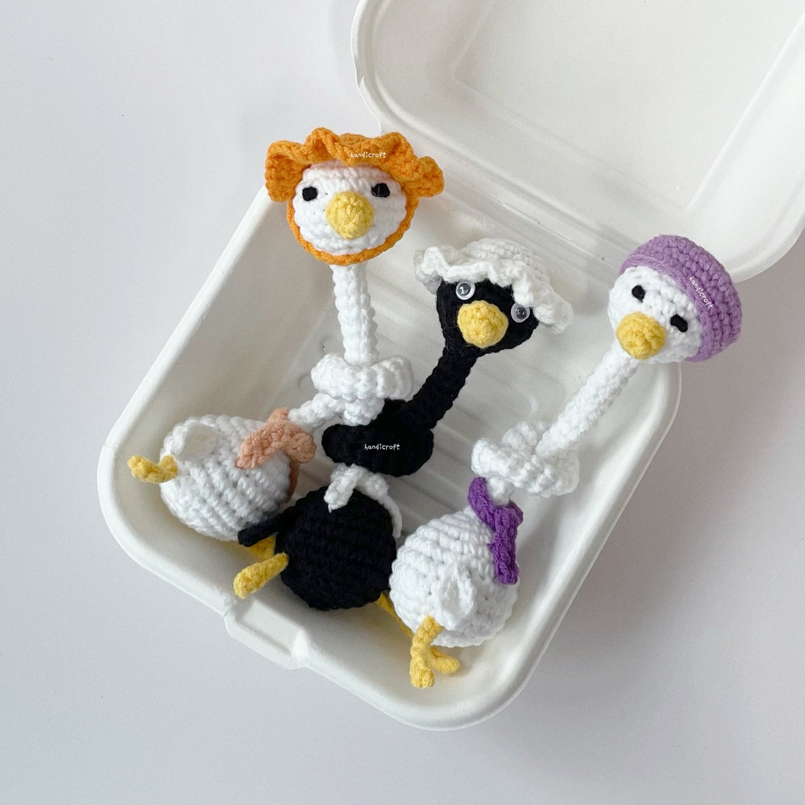 handicroft singapore handmade crochet amigurumi long neck silly goose bag accessory