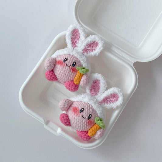 handicroft singapore handmade crochet bunny kirby character amigurumi keychain