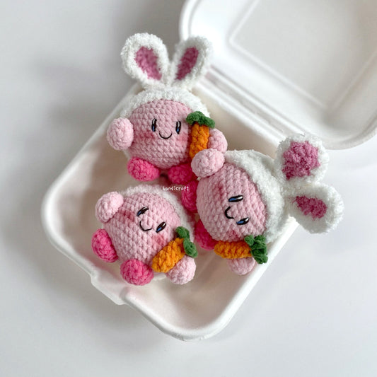 handicroft singapore handmade crochet bunny kirby character amigurumi keychain
