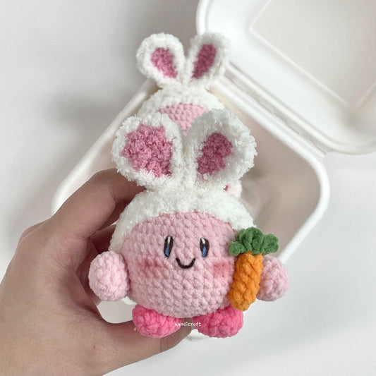 handicroft singapore handmade crochet bunny kirby character amigurumi keychain