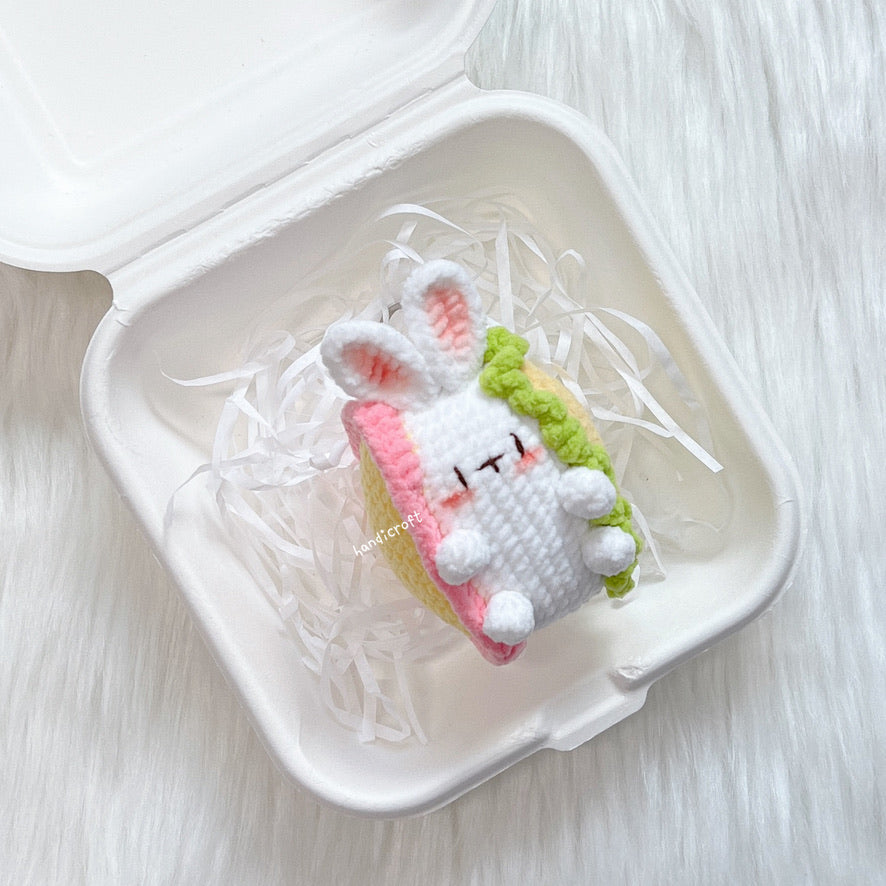 handicroft singapore handmade crochet bunny rabbit sandwich keychain amigurumi