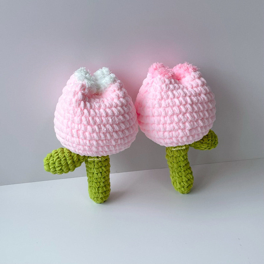 handicroft singapore handmade crochet chunky tulip bouquet pink chubby tulip