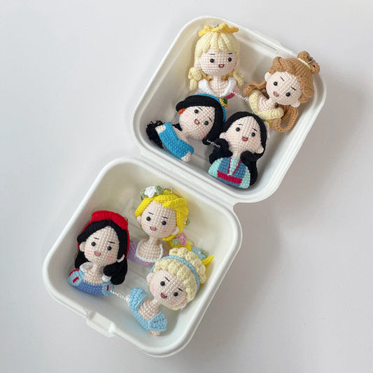 handicroft singapore handmade crochet disney dream princess character amigurumi keychain
