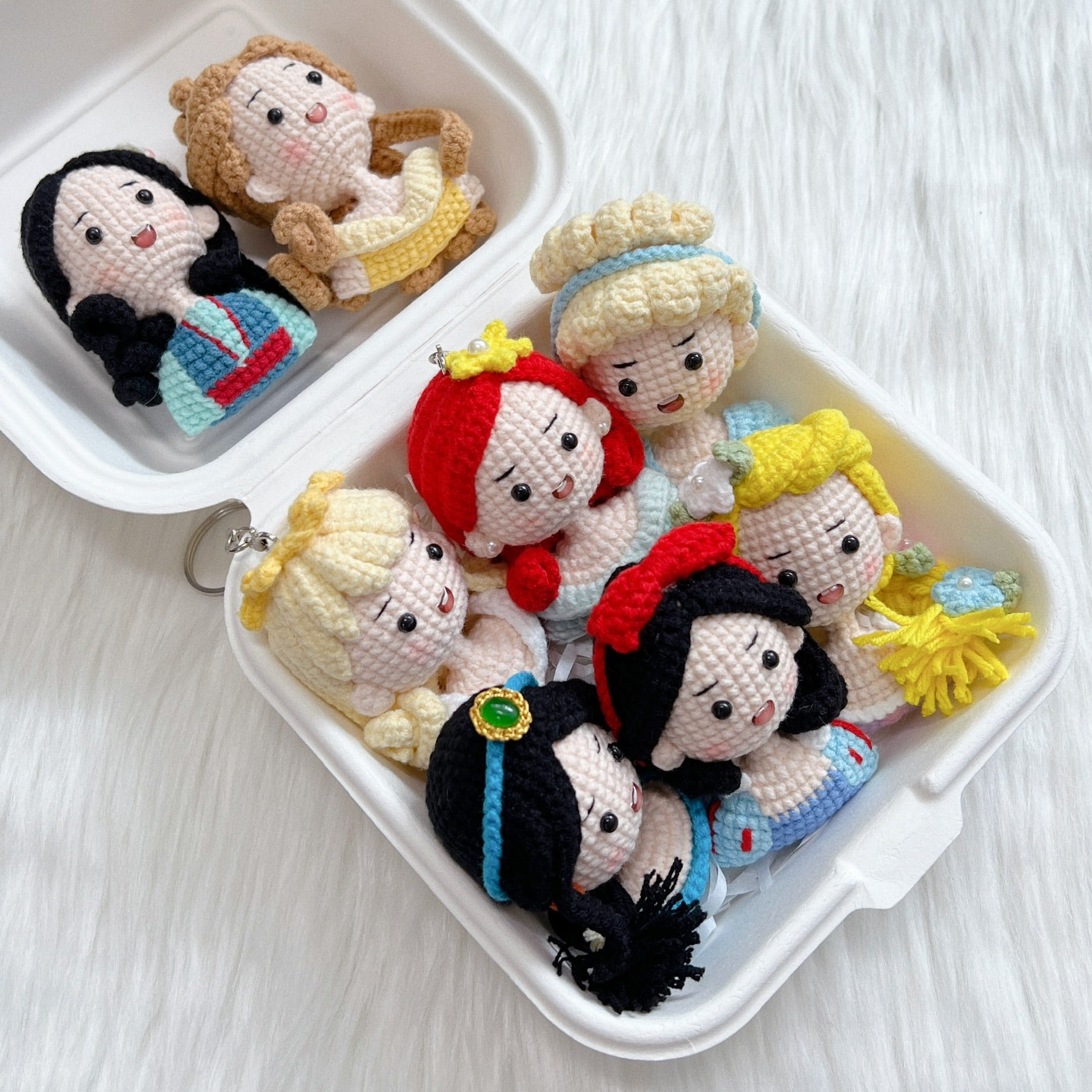 handicroft singapore handmade crochet disney dream princess character amigurumi keychain