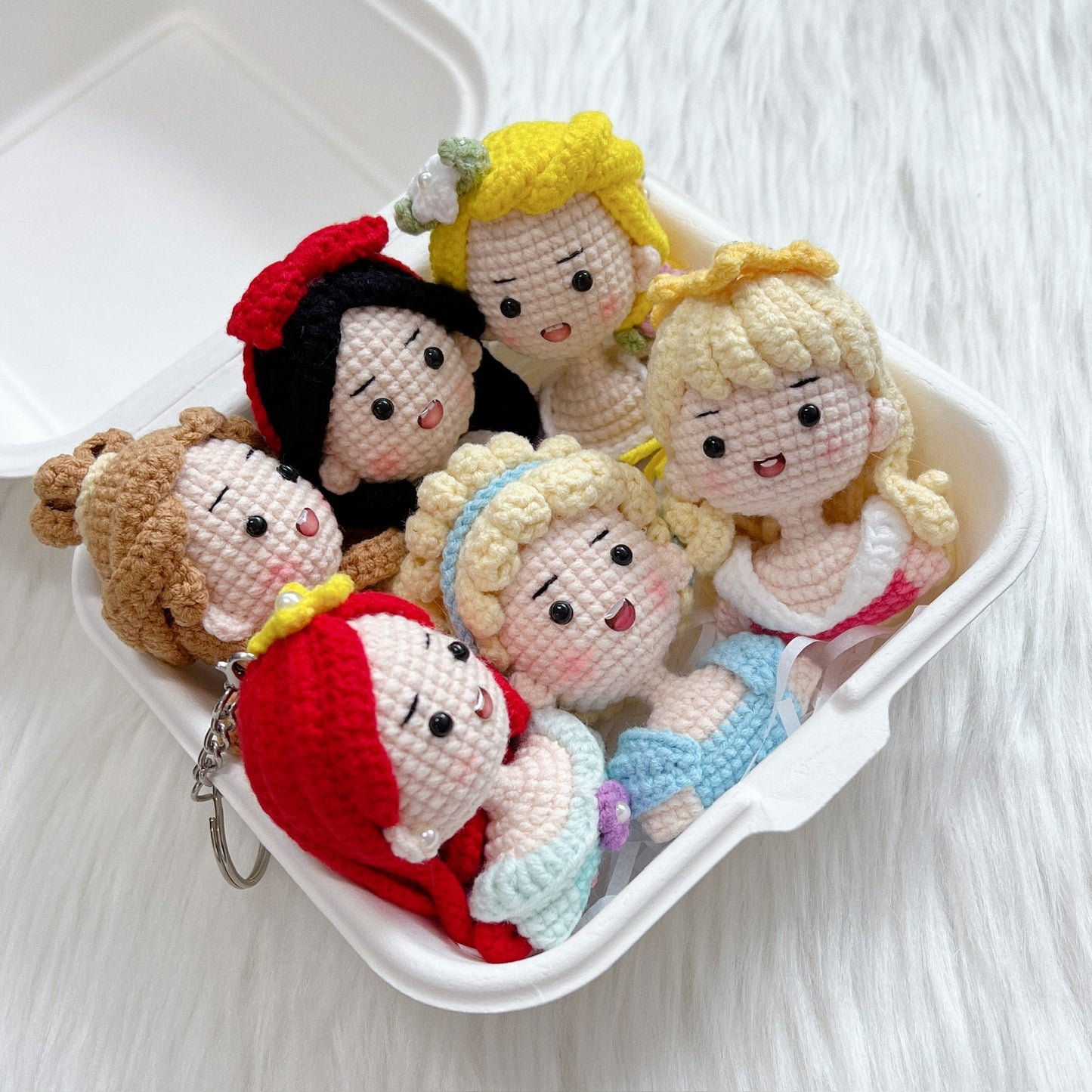 handicroft singapore handmade crochet disney dream princess character amigurumi keychain