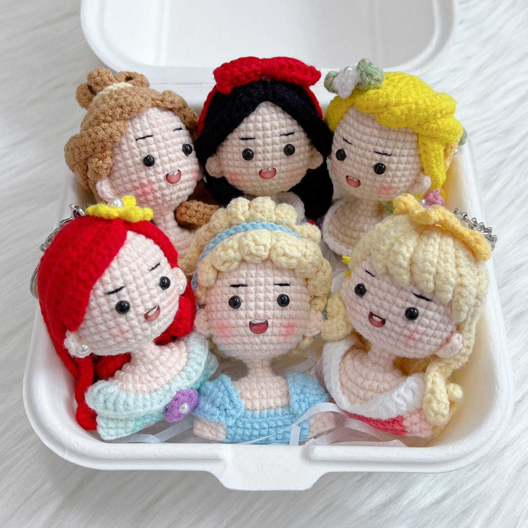 handicroft singapore handmade crochet disney dream princess character amigurumi keychain