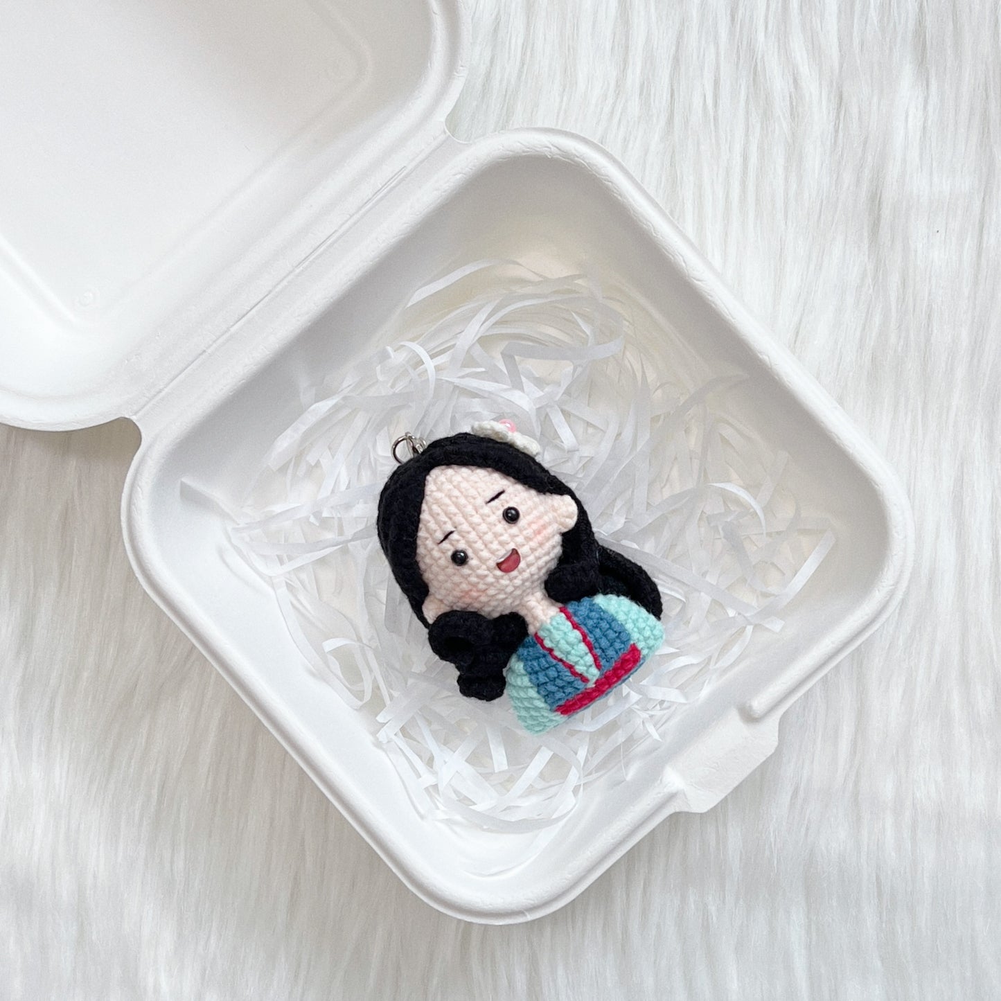 handicroft singapore handmade crochet disney dream princess character amigurumi keychain mulan