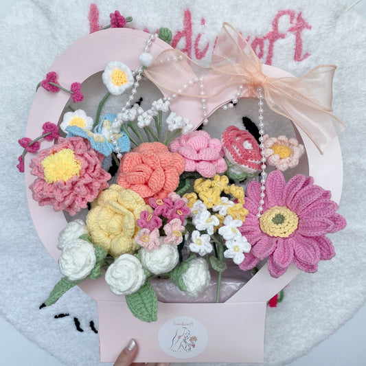 handicroft singapore handmade crochet flower bloom box sunkissed