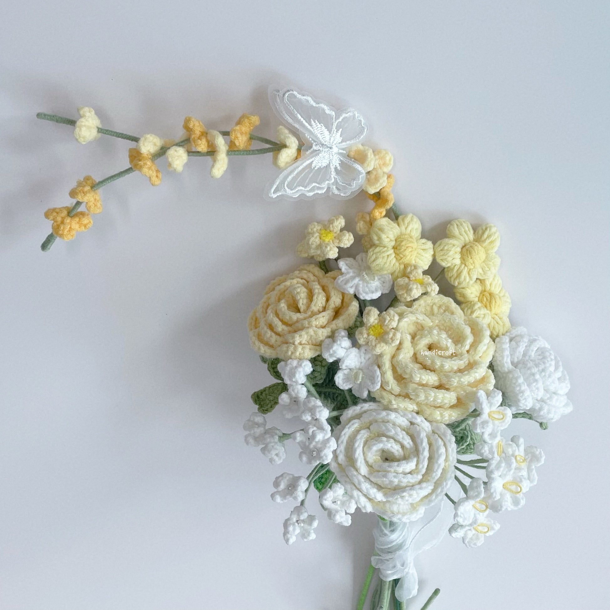 handicroft singapore handmade crochet flower bouquet vase arrangement vase of sun-kissed serenity