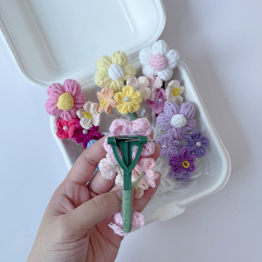 handicroft singapore handmade crochet flower brooch in every colour