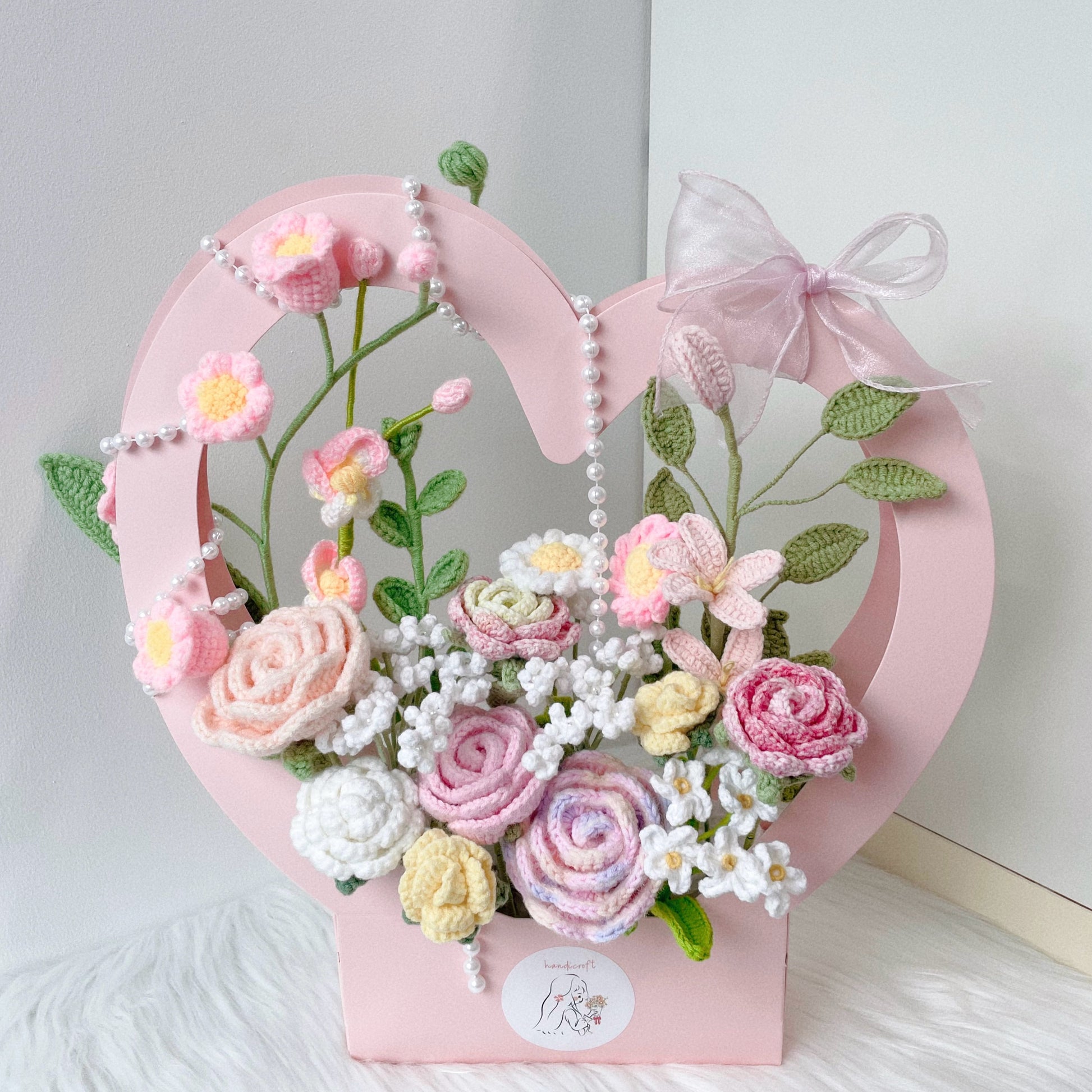 handicroft singapore handmade crochet flower pastel bloom box gentle glow