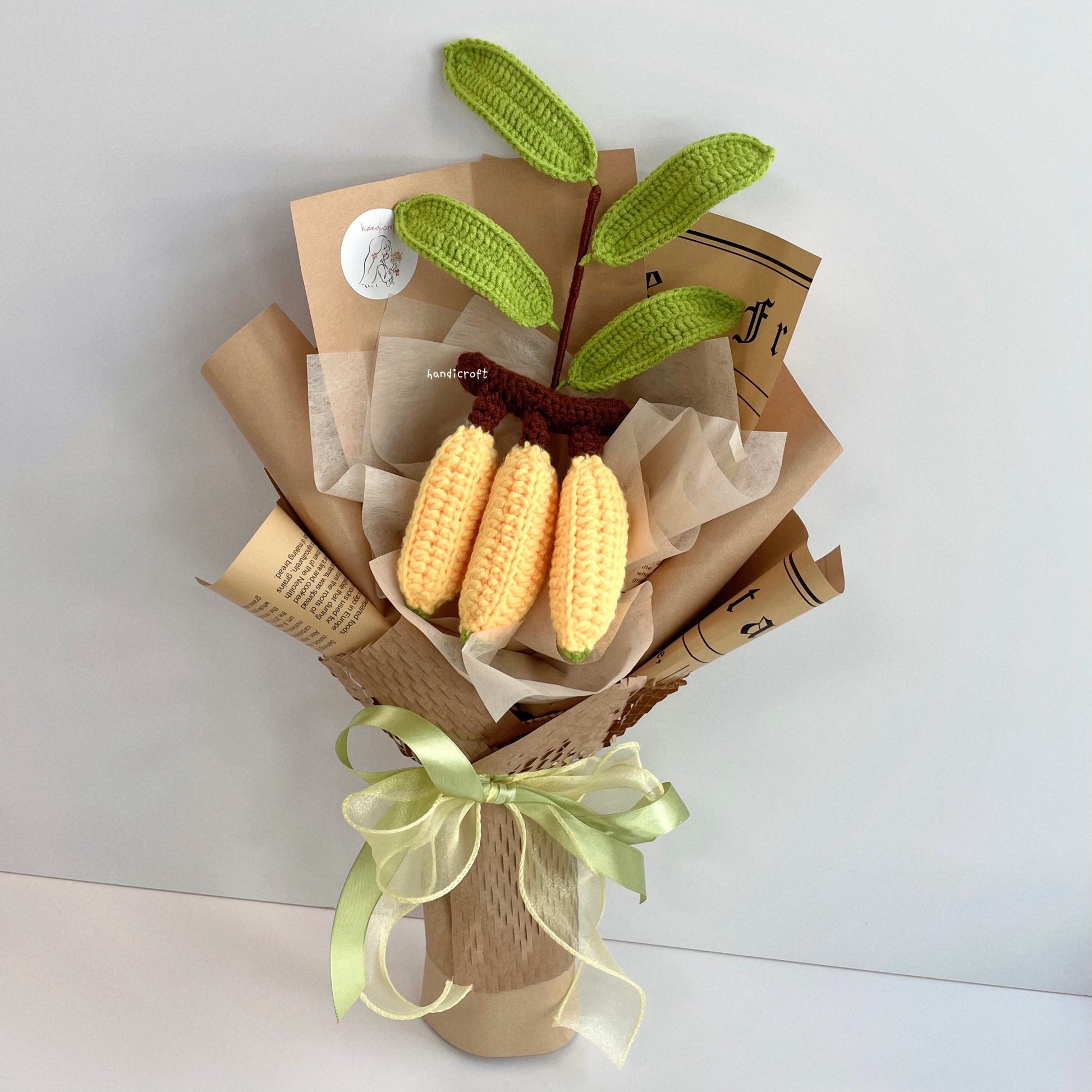 handicroft singapore handmade crochet fruit veggie single stalk diy garden banana