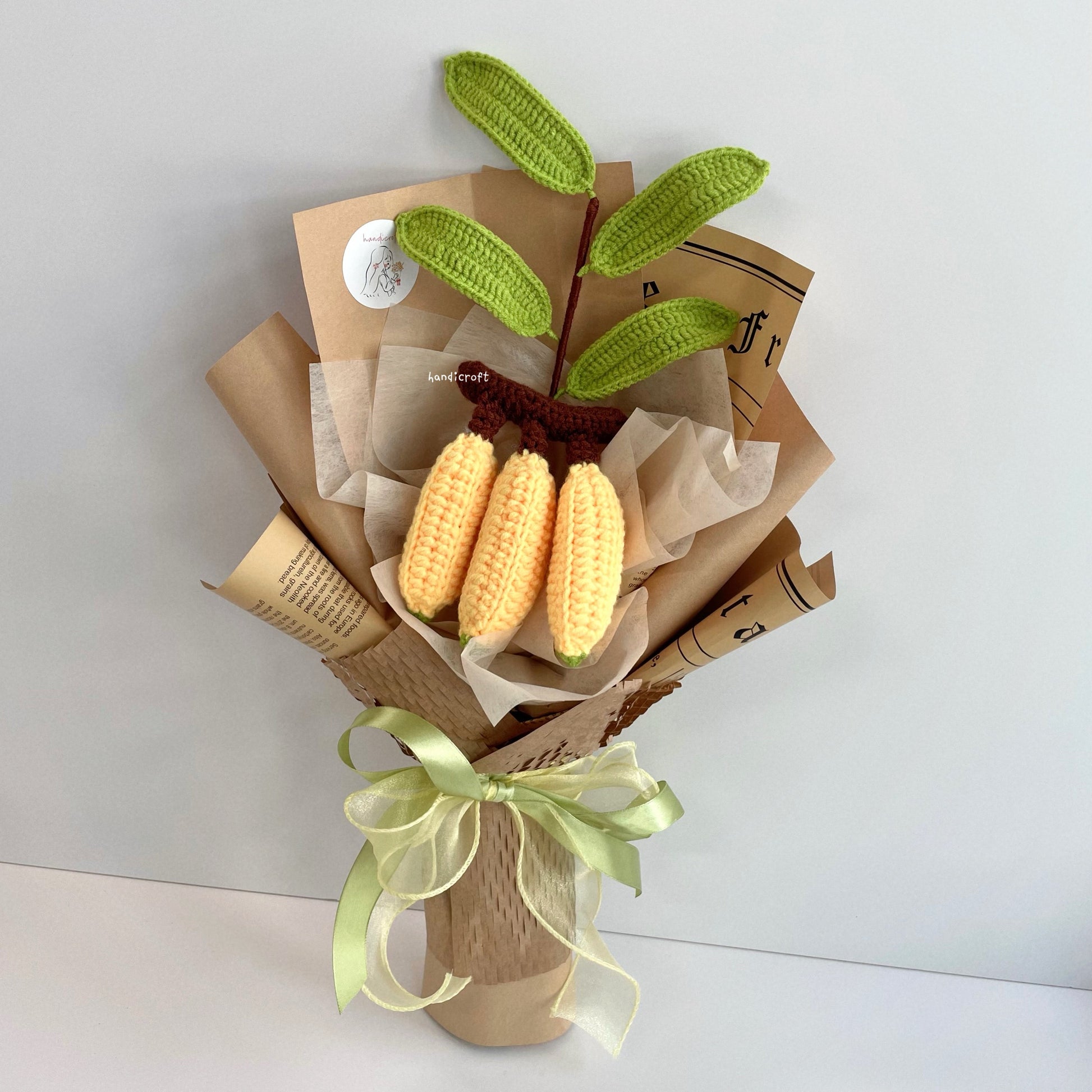 handicroft singapore handmade crochet fruit veggie single stalk diy garden banana