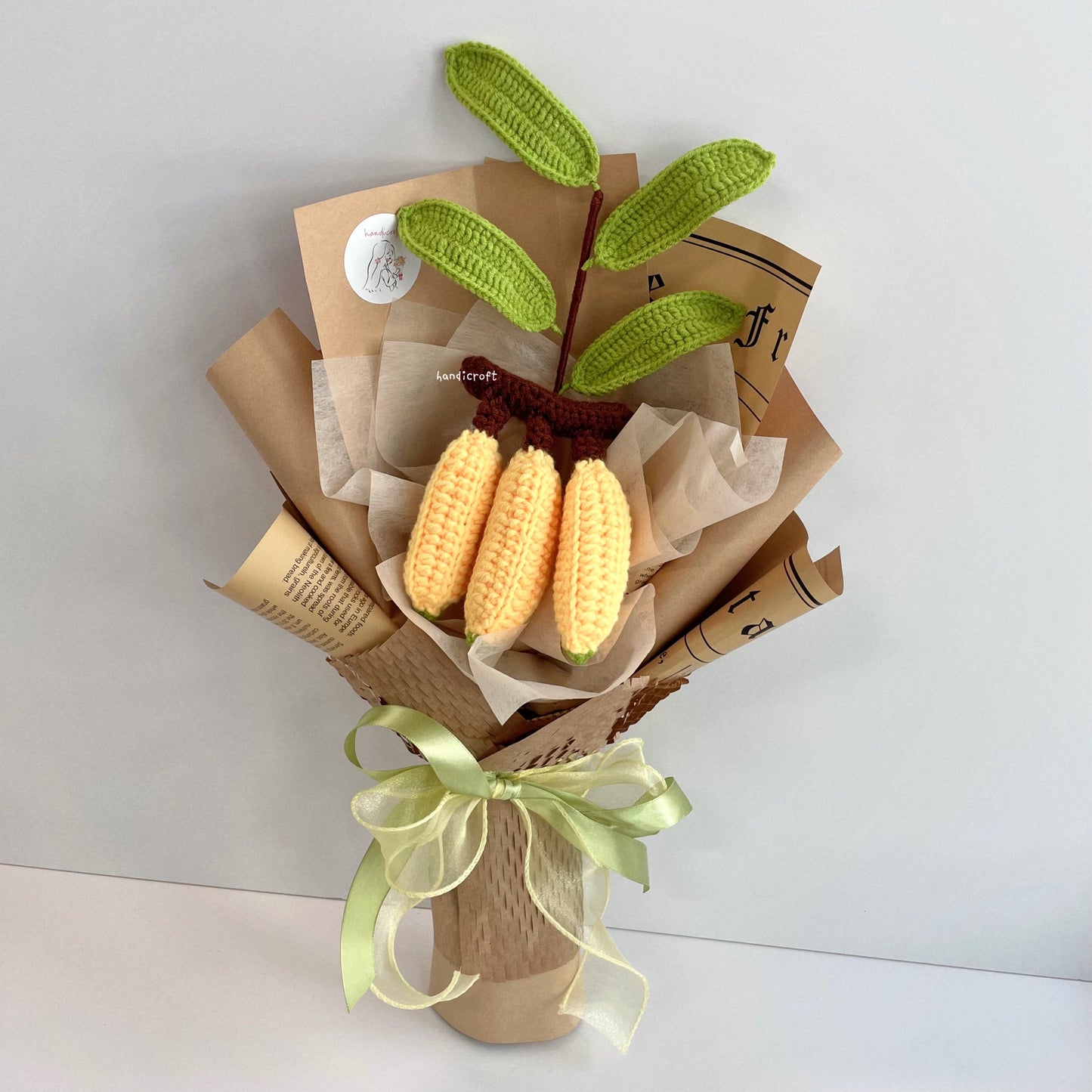 handicroft singapore handmade crochet fruit veggie single stalk diy garden banana