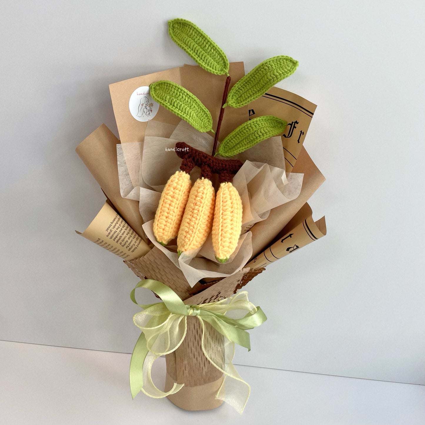 handicroft singapore handmade crochet fruit veggie single stalk diy garden banana