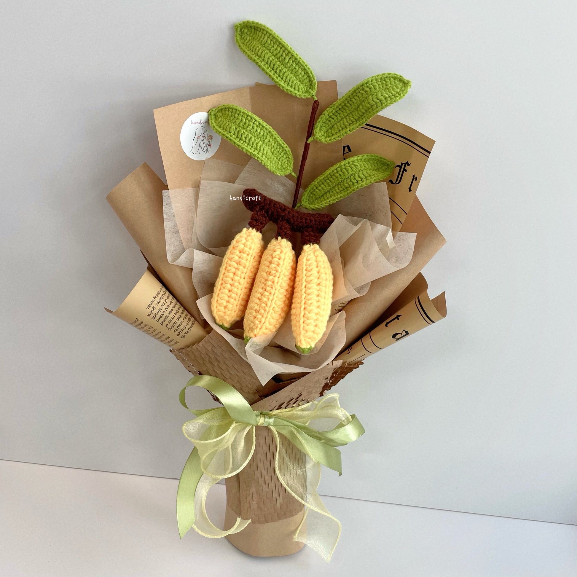 handicroft singapore handmade crochet fruit veggie single stalk diy garden banana