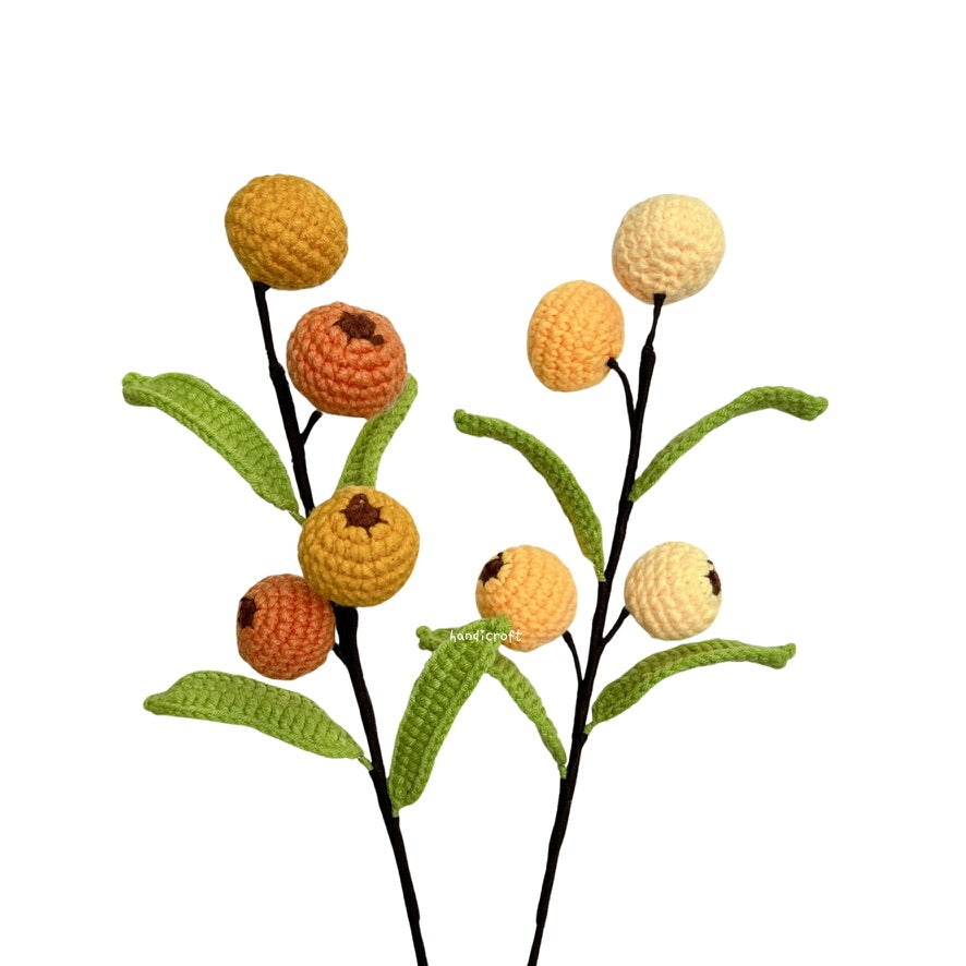 handicroft singapore handmade crochet fruit veggie single stalk diy garden loquat