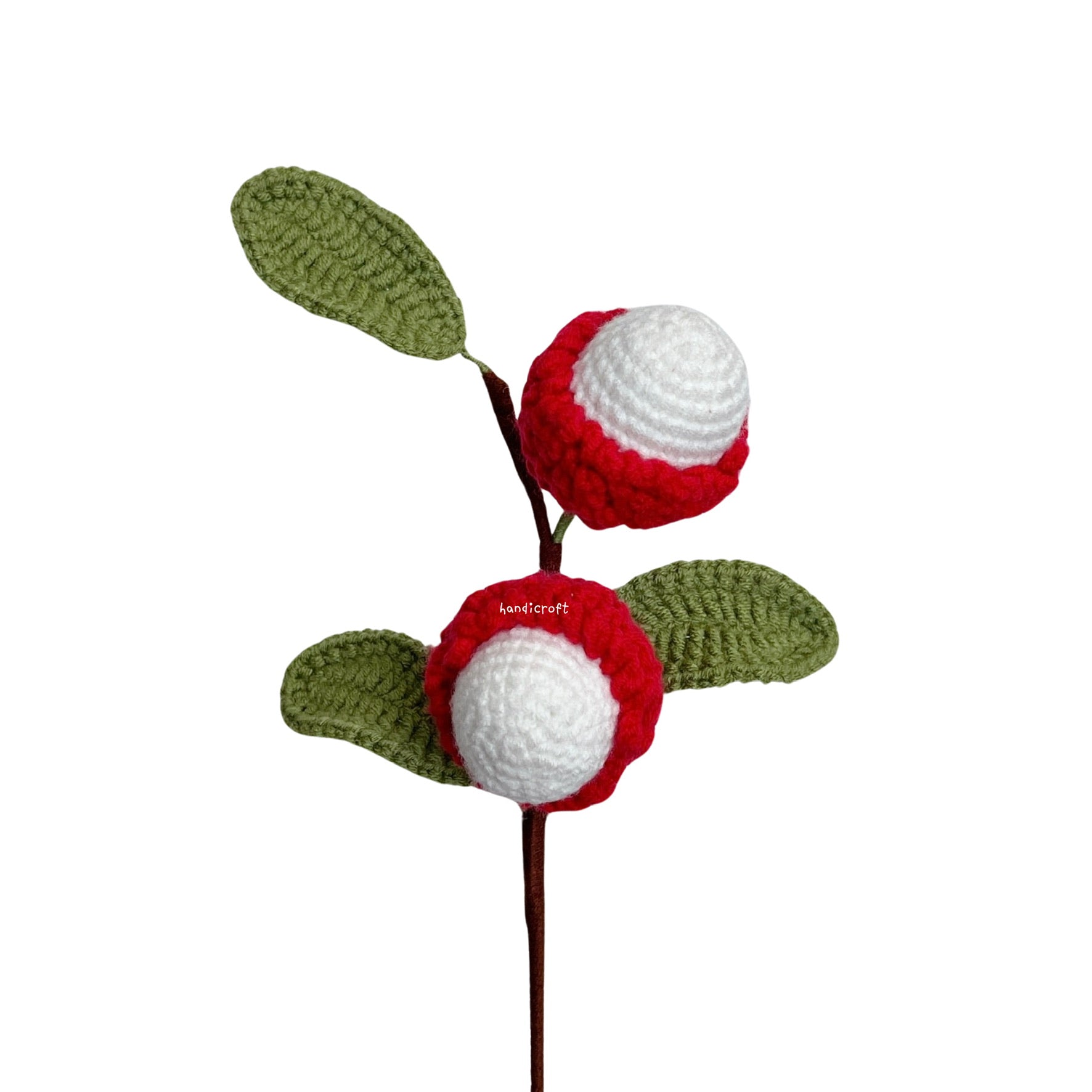 handicroft singapore handmade crochet fruit veggie single stalk diy garden lychee