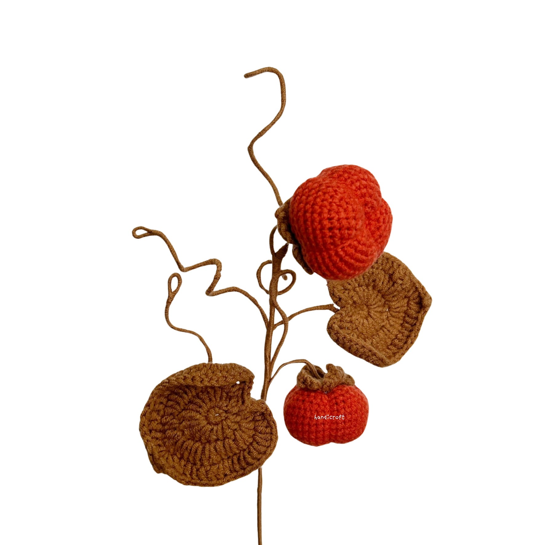 handicroft singapore handmade crochet fruit veggie single stalk diy garden persimmon