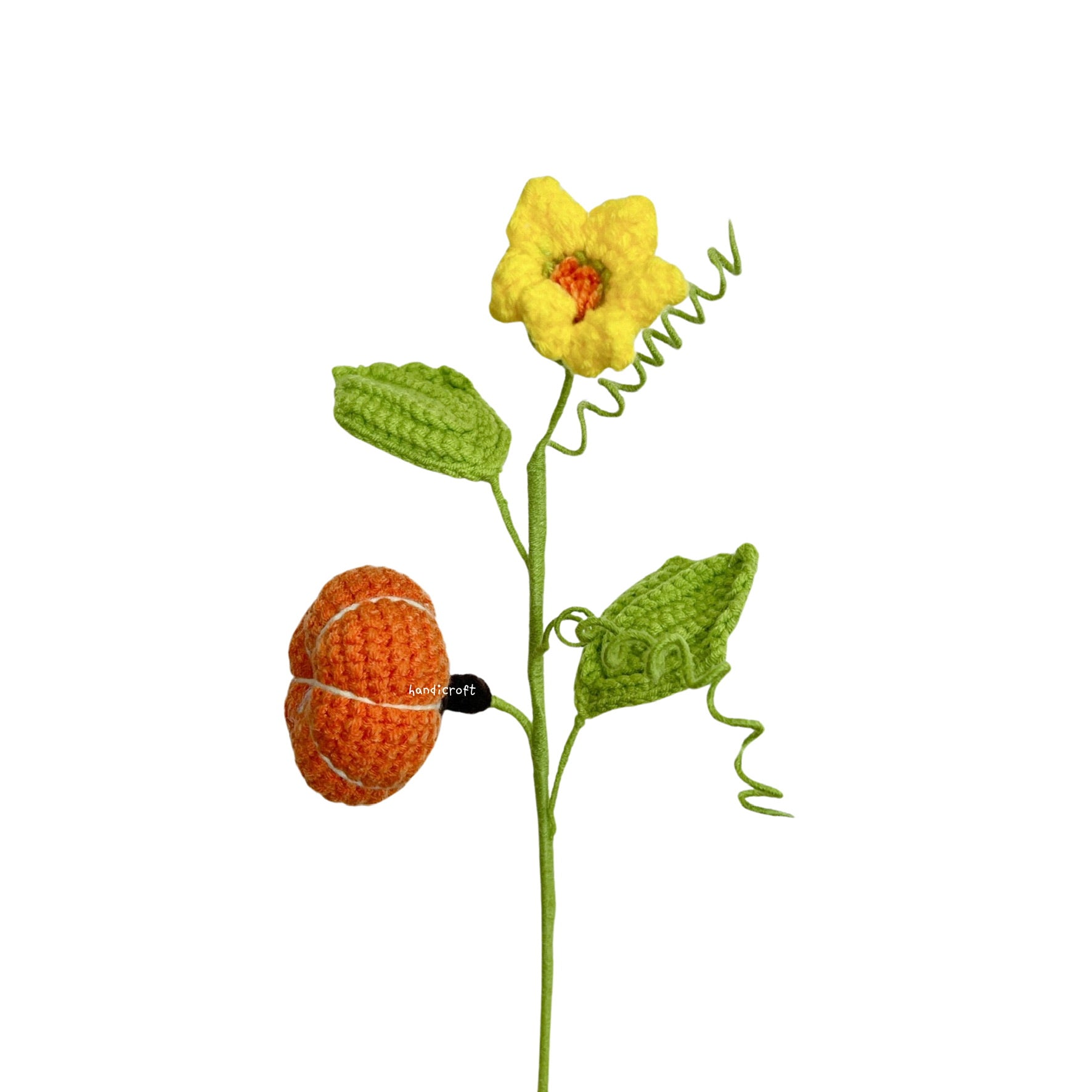 handicroft singapore handmade crochet fruit veggie single stalk diy garden pumpkin