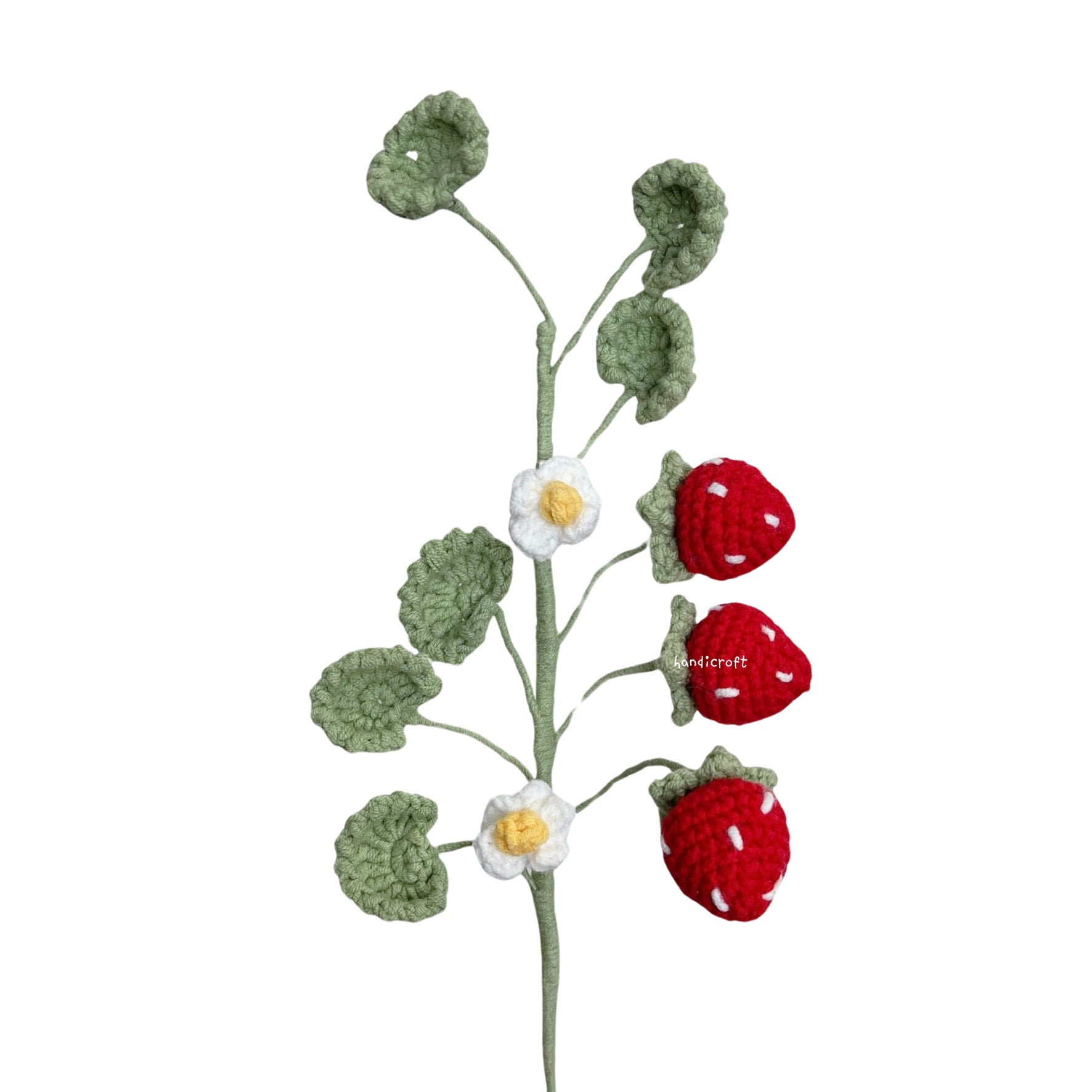 handicroft singapore handmade crochet fruit veggie single stalk diy garden strawberry