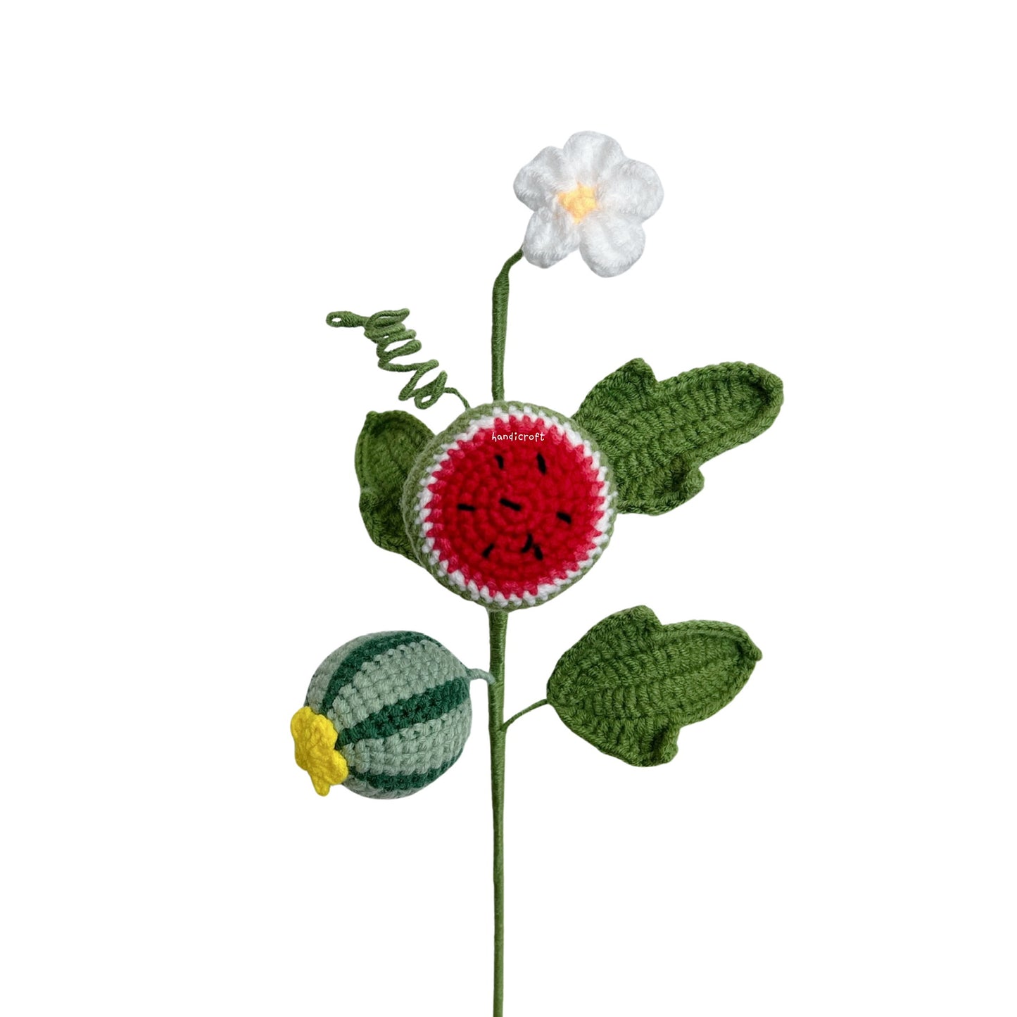 handicroft singapore handmade crochet fruit veggie single stalk diy garden watermelon