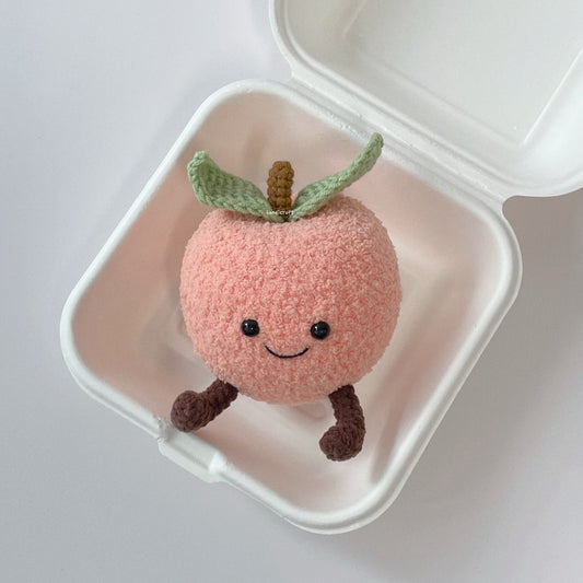 handicroft singapore handmade crochet jellycat-inspired peach fruit amigurumi keychain
