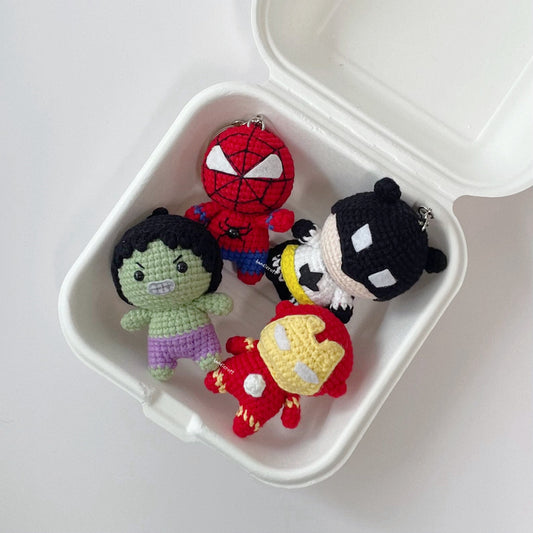 handicroft singapore handmade crochet marvel dc superheroes character amigurumi keychain