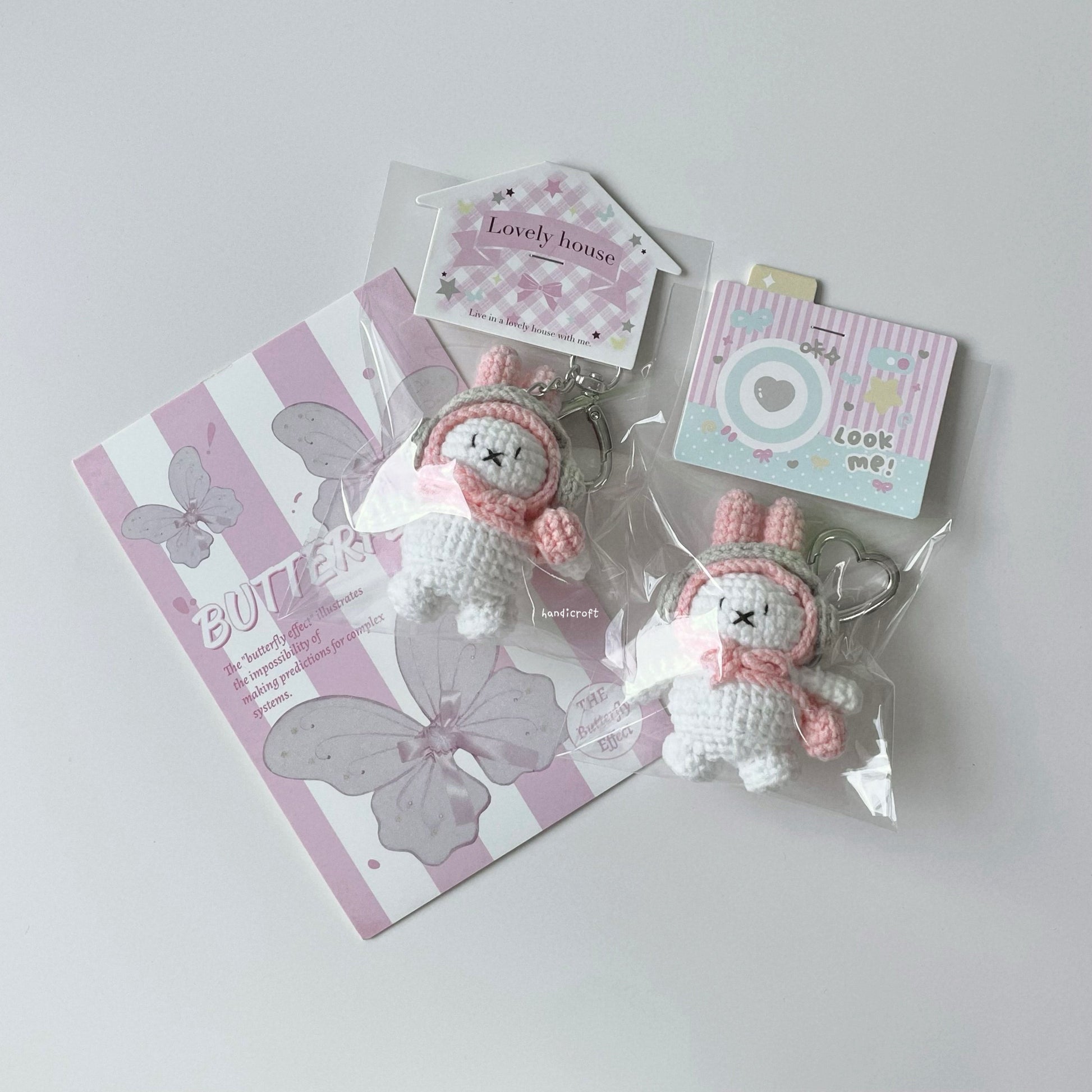 handicroft singapore handmade crochet mini miffy headphone pastel amigurumi keychain