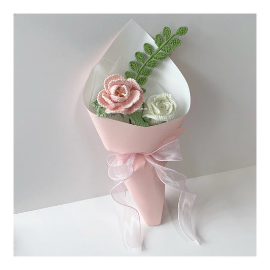 handicroft singapore handmade crochet pink flower bouquet blush of blooms