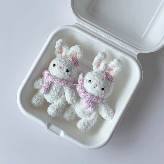 handicroft singapore handmade crochet pink rabbit bunny amigurumi keychain