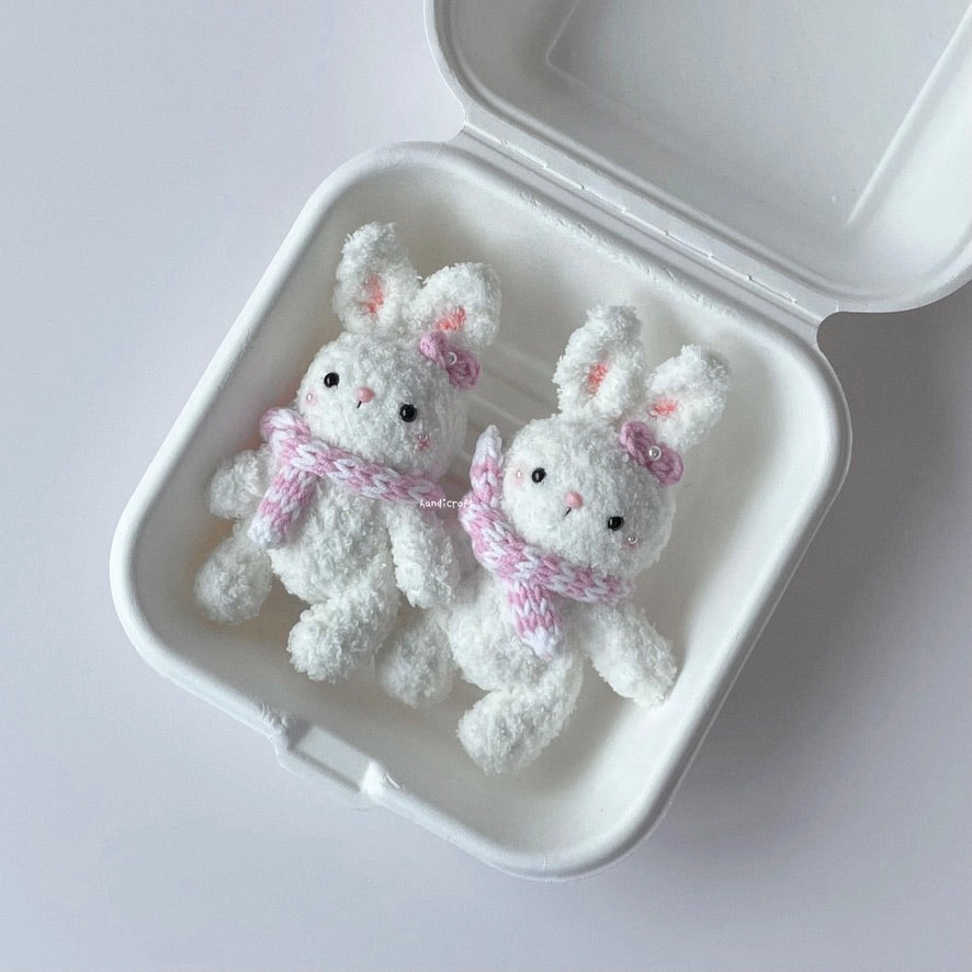 handicroft singapore handmade crochet pink rabbit bunny amigurumi keychain