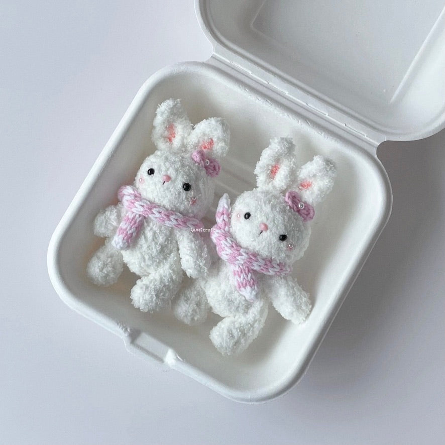 handicroft singapore handmade crochet pink rabbit bunny amigurumi keychain