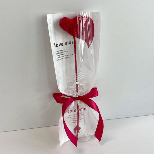 handicroft singapore handmade crochet red heart single stalk everlasting flower