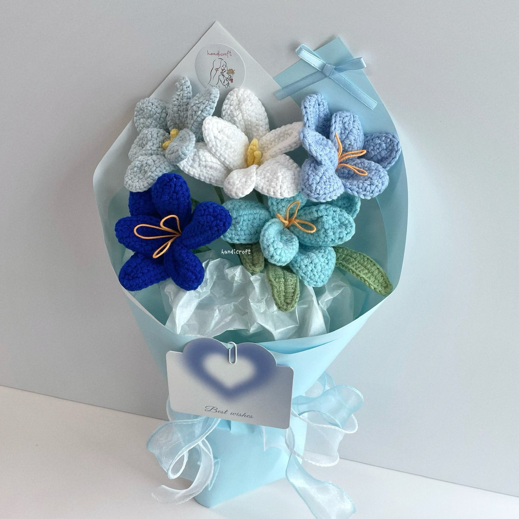 handicroft singpaore handmade crochet open tulips everlasting flower bouquet tulips in bloom blue