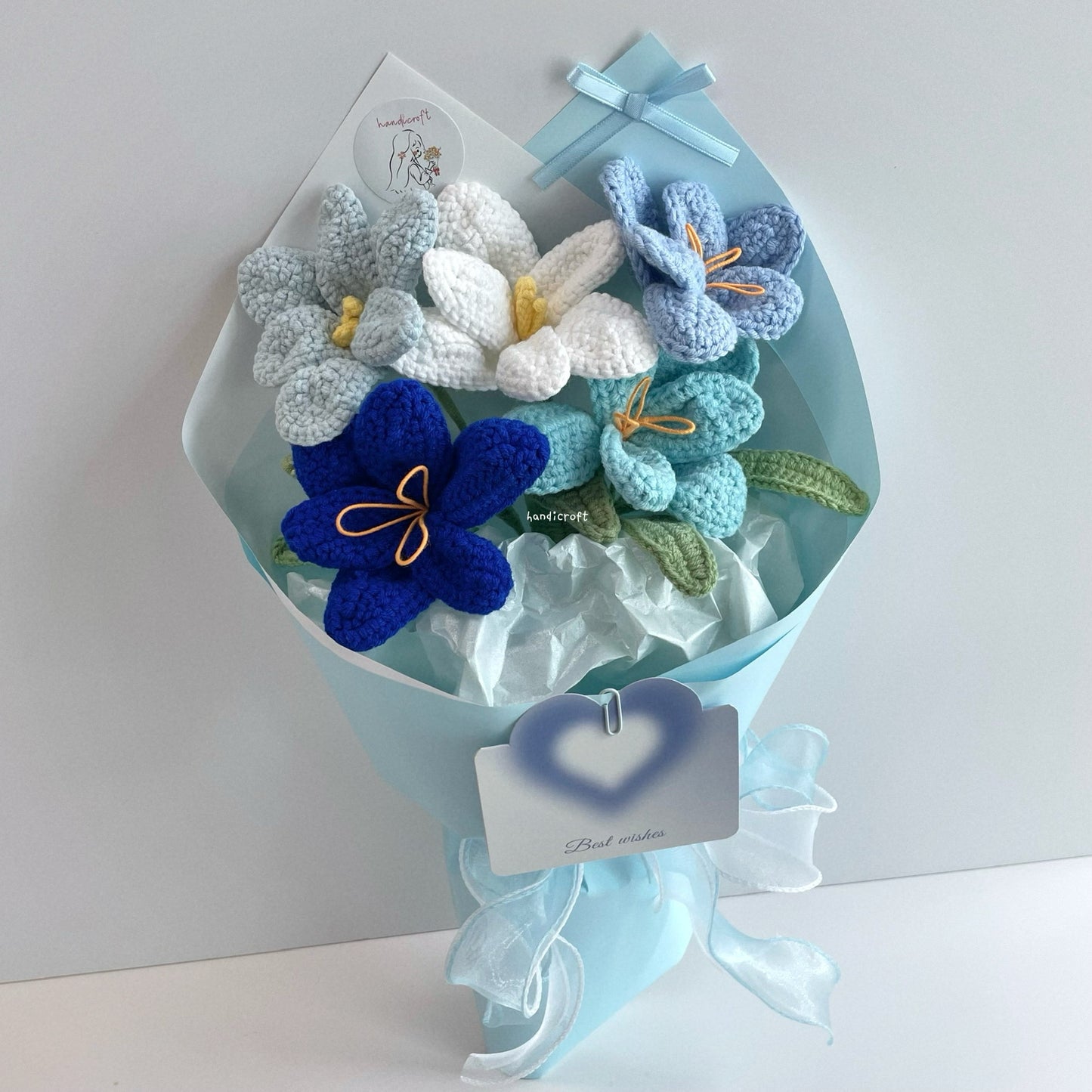 handicroft singpaore handmade crochet open tulips everlasting flower bouquet tulips in bloom blue