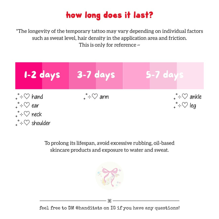 handitats temporary tattoo sticker application instructions