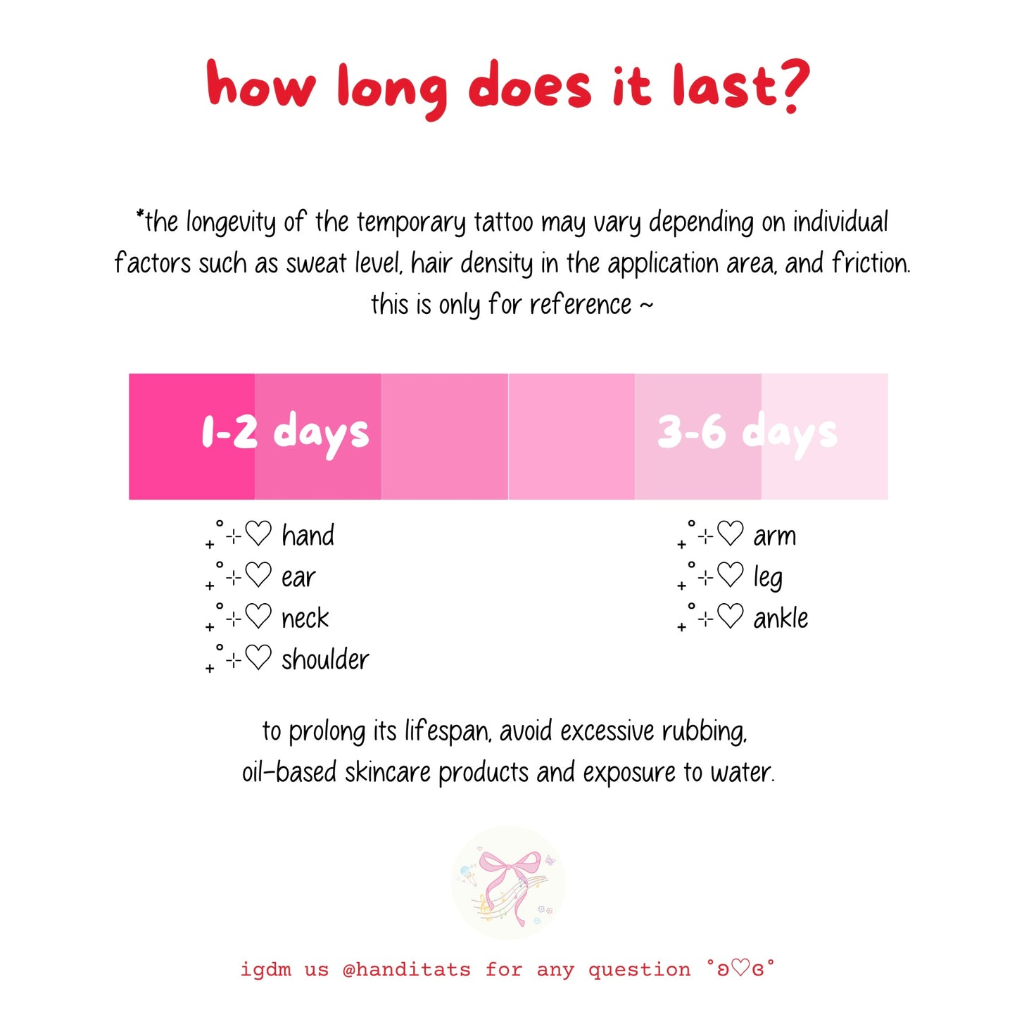 handitats temporary tattoo stickers instructions