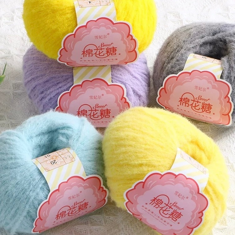 marshmallow sweet cotton candy yarn 40 colours 雪妃尔棉花糖手编线