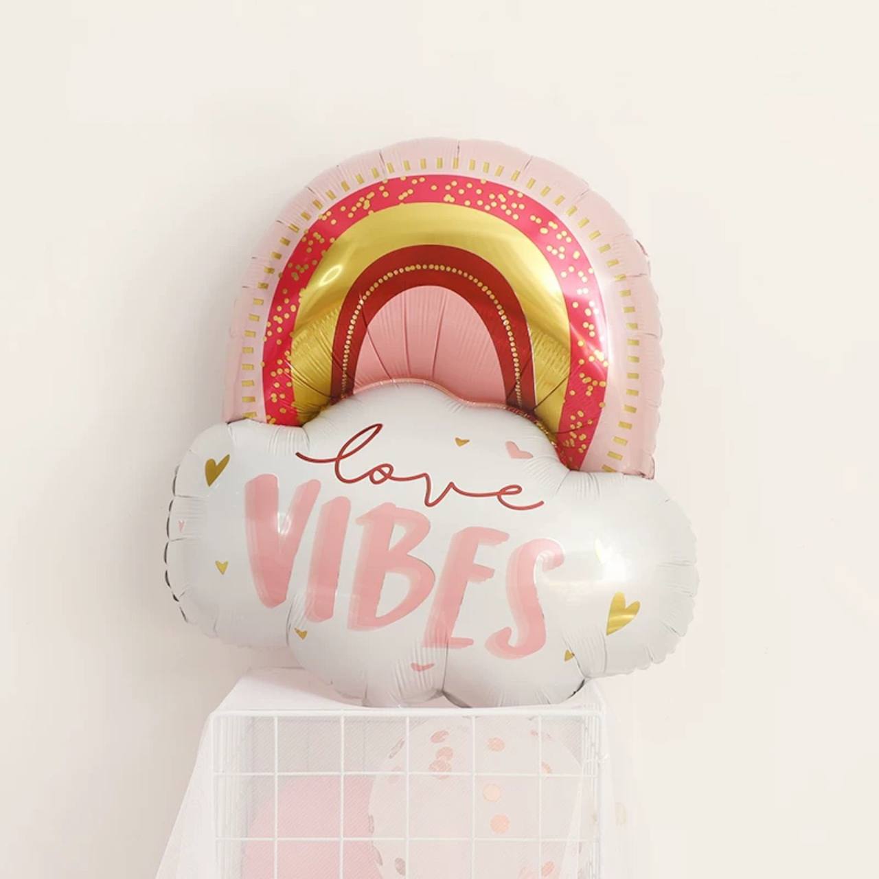 love vibes rainbow foil balloon 🌈