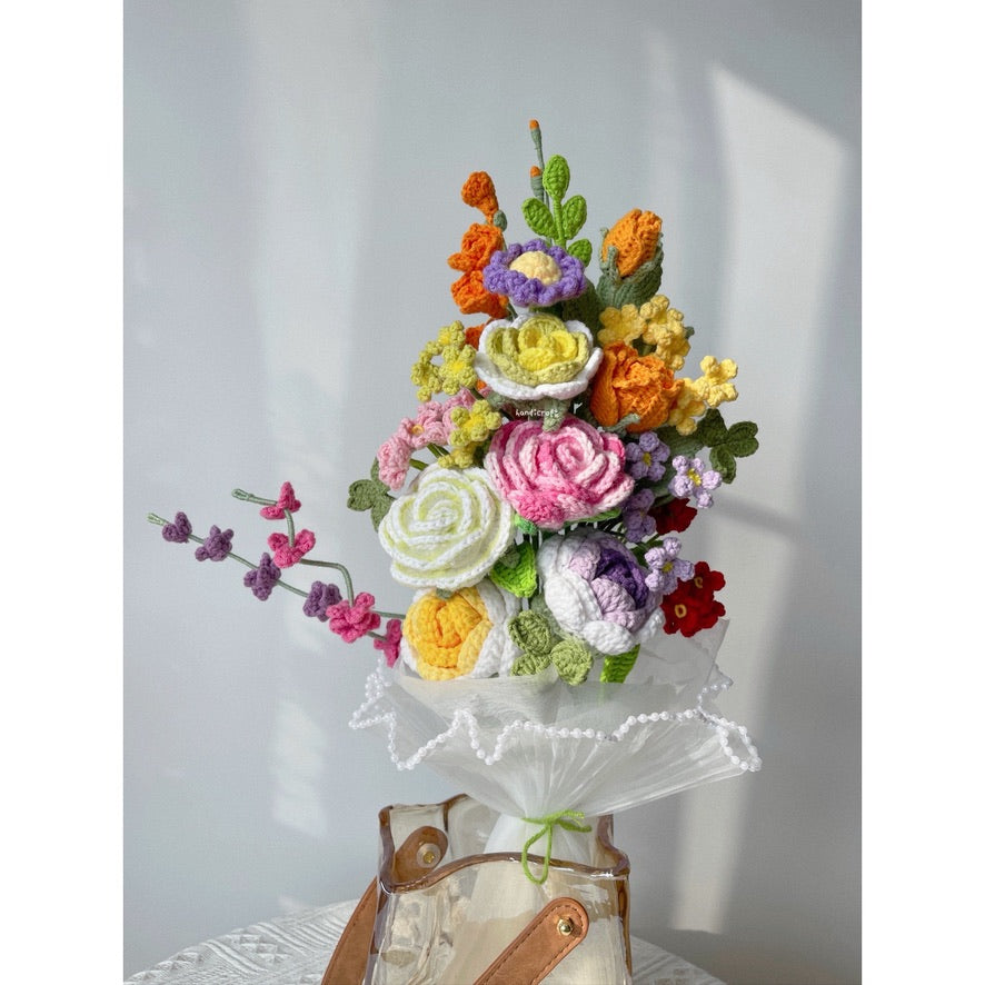 singapore handicroft crochet flower bouquet vase arrangement vase of radiance